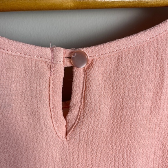 Zunie Girl's Light Salmon Romper 1/2 Sleeve Off Shoulder Lace Trim Lined Size 10 - Picture 7 of 16